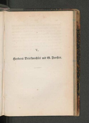 V. Herders Briefwechsels mit G. Forster.