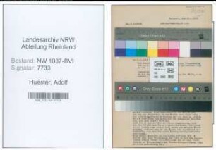 Entnazifizierung Adolf Huester , geb. 14.07.1912 (Landwirt)