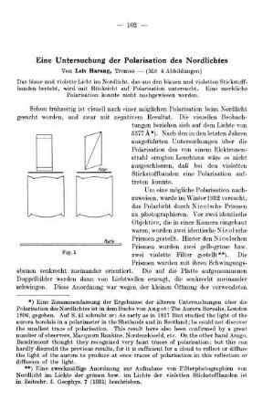 Eine Untersuchung der Polarisation des Nordlichtes