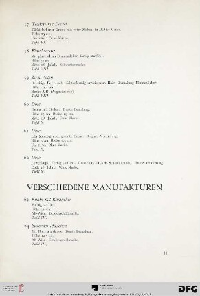 Verschiedene Manufakturen (Nr. 63-77)