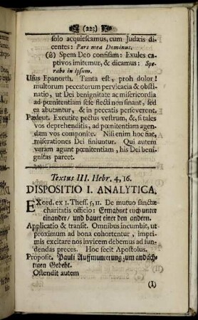 Textus III. Hebr. 4, 16.