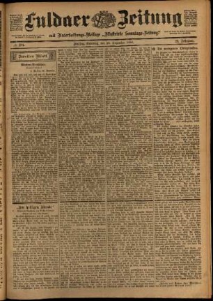 Zweite Ausgabe vom Samstag, den 23. Dezember 1899.