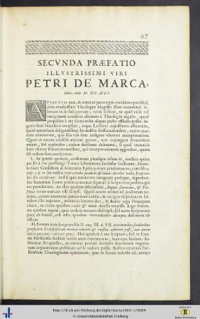 Secunda Praefatio Petri de Marca.
