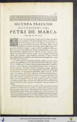 Secunda Praefatio Petri de Marca.