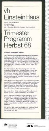 Programm 1. Trimester 1968/1969