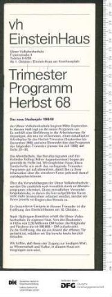 Programm 1. Trimester 1968/1969