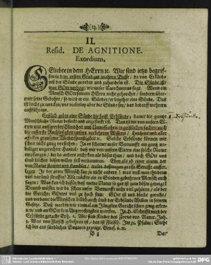 II. Resid. De Agnitione