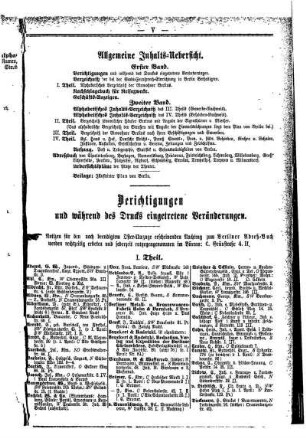 Berichtigungen und während des Drucks eingetretene Veränderungen