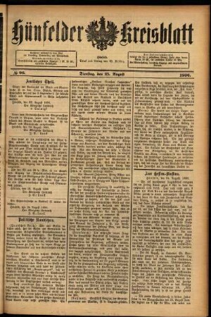 Ausgabe vom Dienstag, den 25. August 1896.