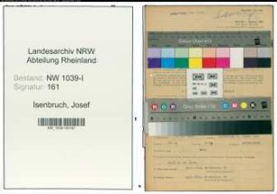 Entnazifizierung Josef Isenbruch , geb. 09.11.1899 (Chemiker)
