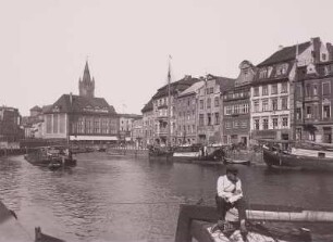 Königsberg, Am Pregel : Königsberg (Kaliningrad/Russland). Am Pregel. Lastensegler mit Seitenschwertern