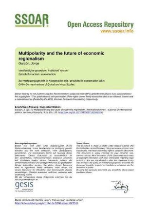 Multipolarity and the future of economic regionalism