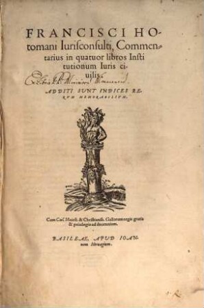 Commentarius in quatuor libros Institutionum Iuris Civilis