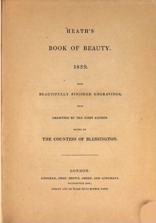 Heath's book of beauty. 1839
