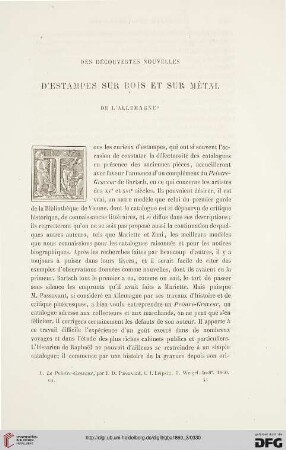 7: Des découvertes nouvelles d'estampes sur bois et sur métal de l'Allemagne