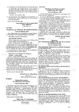 Mitteilung der Pionierzeitschrift "Fröhlich sein und singen" : 117/62 vom 25. Oktober 1962 ; [Mitteilungen]