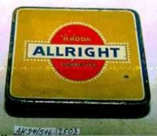 Blechdose für 20 Stück "KADDA ALLRIGHT CIGARETTES"