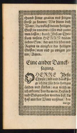 Eine ander Dancksagung.