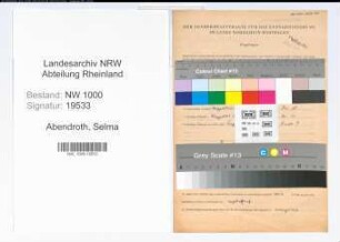 Entnazifizierung Selma Abendroth, geb. 02.08.1896 (Schulleiterin)