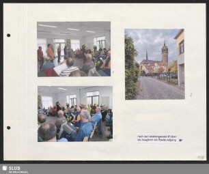 Chorprobe in der Jugendherberge Wittenberg u. a. mit Tatjana Koppitz zur Einstudierung für den „Weibermarsch“ (Bilder 1 und 2)