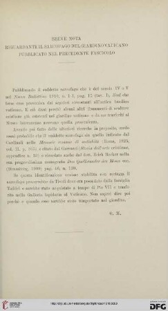 16: Breve nota riguardante il sarcofago del Giardino Vaticano pubblicato nel precedente fasciolo