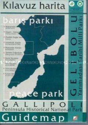 Illustrierter Plan des Gallipoli Peninsula Historical National Park in der Türkei (in türkischer und englischer Sprache)