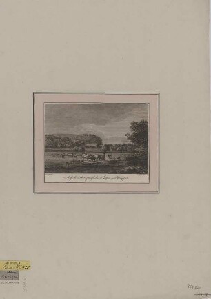 Ansicht von Freital/Potschappel, Kupferstich, um 1800 : Ansicht des herrschaftlichen Hauses zu Potschappel / Klengel del. J. A. Darnstedt sc. - [Nürnberg] : [Frauenholz] , [1799]. - 1 Kunstbl. : Kupferst. ; 19 x 13 cm