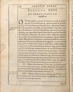 Titvlvs XXVI. De Immvnitate Ecclesiastica.