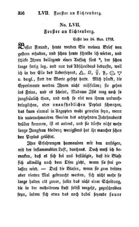 No. LVII. Forster an Lichtenberg