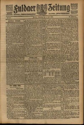 Erste Ausgabe vom Samstag, den 04. Juli 1908.