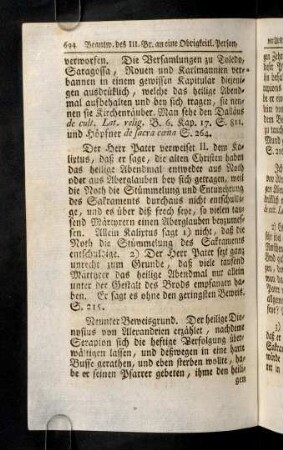 694-704, Der Herr Pater verweiset II. dem Kalixtus, daß er sage ...