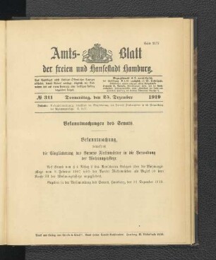 No.311, Donnerstag, den 25. Dezember 1919