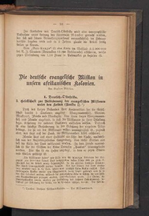 Die Deutsche Evangelische Mission in unsern Afrikanischen Kolonien