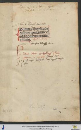 Summa Angelica de casibus conscientie cū additionibus nouiter additis