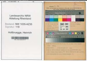 Entnazifizierung Heinrich Holtbruegge , geb. 13.04.1900 (Bergmann)