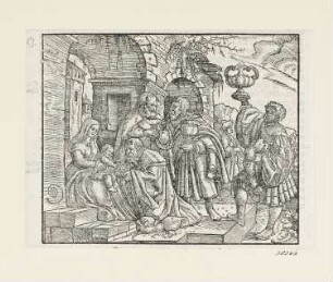 Anbetung der Könige, aus: Martin Luther, "Auslegung der Evangelien an den fürnemisten Festen ym gantzen iare", Wittenberg 1530, S. LXII verso