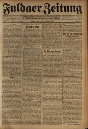 Zweite Ausgabe vom Donnerstag, den 28. Januar 1915.