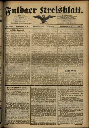 Ausgabe vom Samstag, den 08. September 1906.