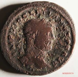 Römische Münze, Nominal Follis, Prägeherr Diocletian, Prägeort Trier, Original