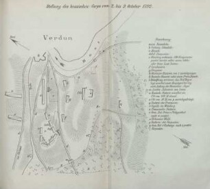 [Feldzug in der Chamagne 1792] Stellung des hessischen Corps vom 2. bis 9. October 1792.