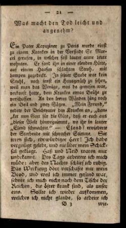 Was macht den Tod leicht und angenehm?
