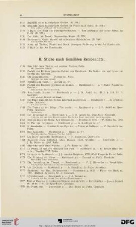 II. Stiche nach Gemälden Rembrandts (Nr. 1154-1420)