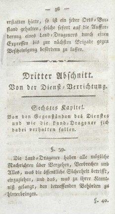 Dritter Abschnitt. Von der Dienst-Verrichtung.