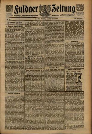 Vierte Ausgabe vom Samstag, den 11. April 1908.