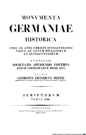 Monumenta Germaniae Historica : inde ab anno Christi quingentesimo usque ad annum millesimum et quingentesimum, 19. Annales aevi Suevici