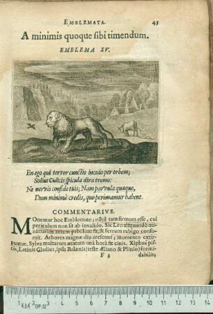 A minimis quoque sibi timendum. Emblema XV.