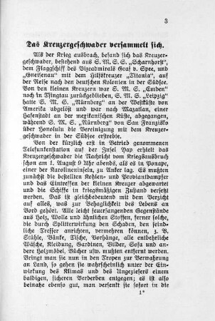 Das Kreuzergeschwader versammelt sich.