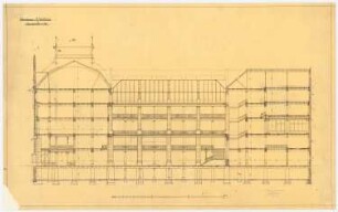 Warenhaus Wertheim, Leipziger Straße, Berlin 1. Bauabschnitt: Querschnitt, 1:100