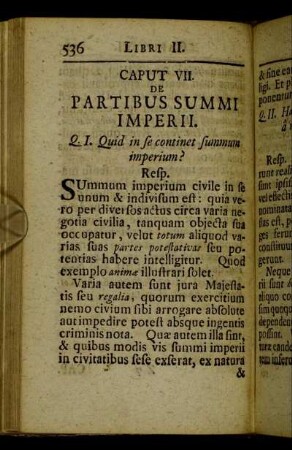 Caput VII. De partibus summi imperii.