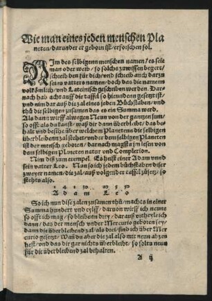 Wie man eines jeden menschen Planeten/ darunder er geborn ist/ erforschen sol.